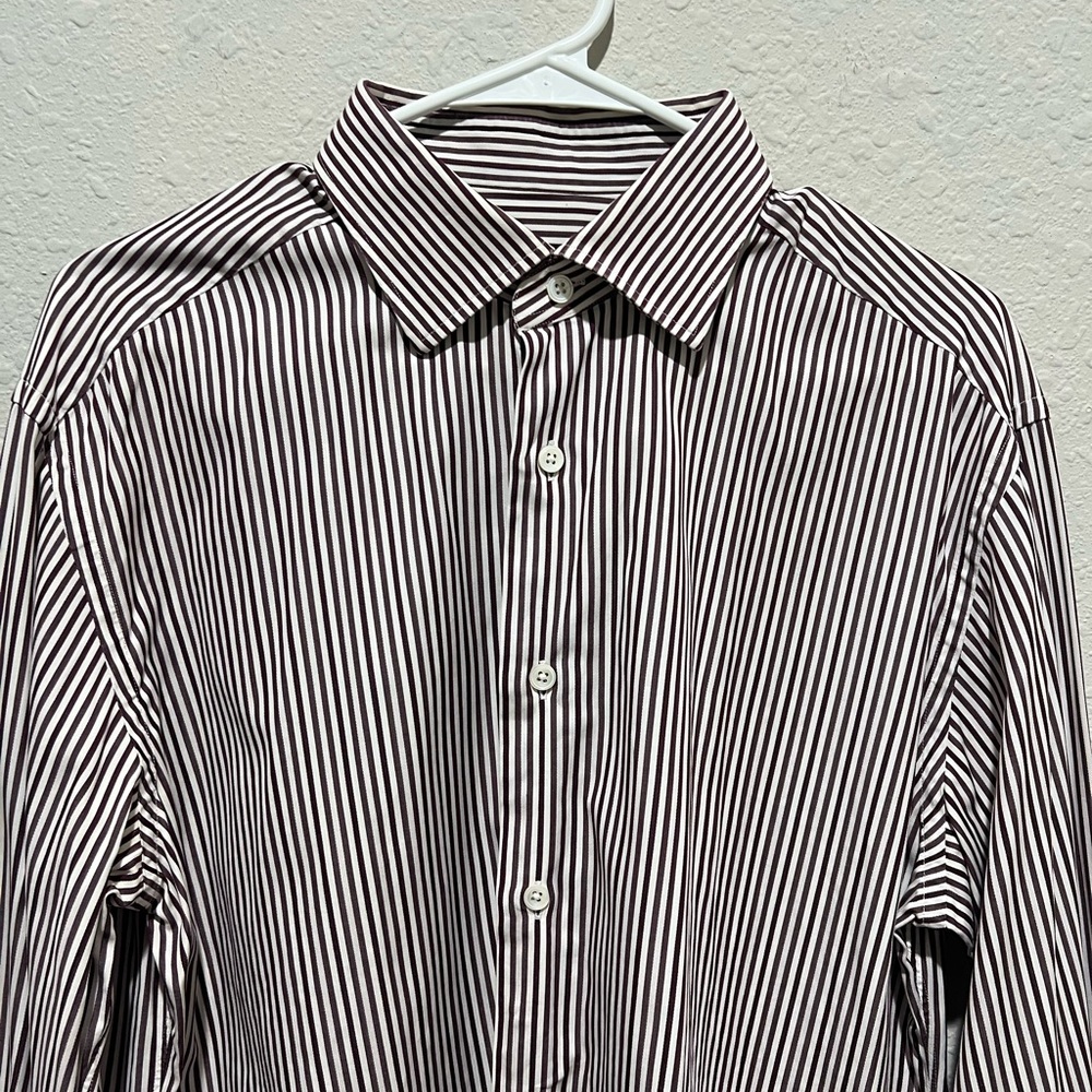 Ermenegildo Zegna Dress Shirt 42/16.5 Striped - Picture 4 of 7